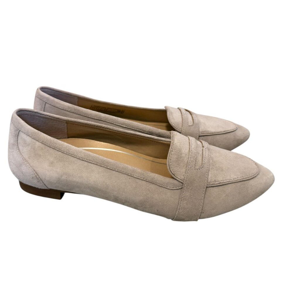 Vionic Suede Loafers in Light Taupe